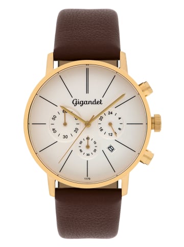 Quarzuhr Chronograph "MINIMALISM" in Braun/Gold/Silber