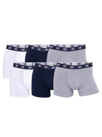 Boxershort 6er Pack in Weiß/Grau/Dunkelblau