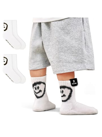 Tennissocken Smiley Kids Sportsocken in Weiß