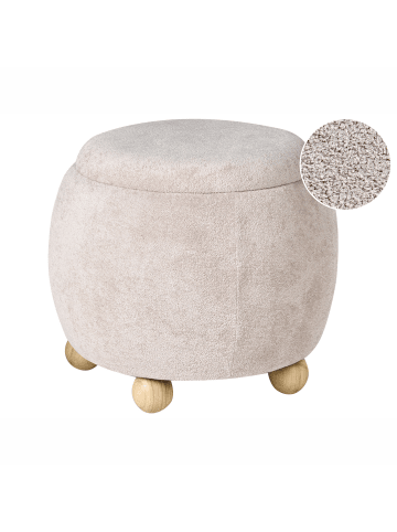 Pouf ANNABELLA in Beige - (W) 40 x (H) 42 x (L) 40 cm
