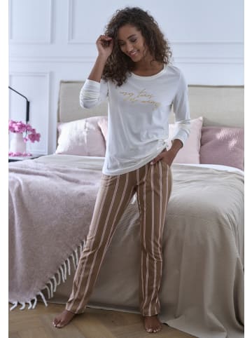 Pyjamahose in braun gestreift