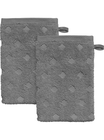 Frottier Waschhandschuh 2er-Pack Baden-Baden in grau