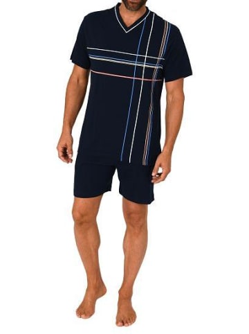 kurzarm Schlafanzug Shorty Pyjama - 80486 in navy