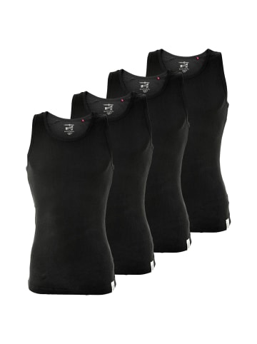 Unterhemd 4er Pack in Schwarz