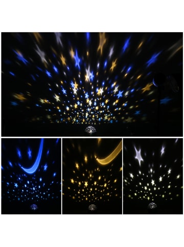 Nachtlichtprojektor und Bluetooth-Lautsprecher in Schwarz