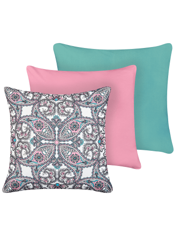 3er-Set Gartenkissen TIDE in Bunt/Rosa/Violett