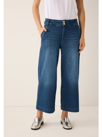 High Waist Jeans Culotte in dark blue denim