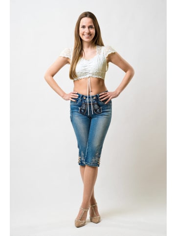 Dirndlbluse Kurzarm Lisa in Creme