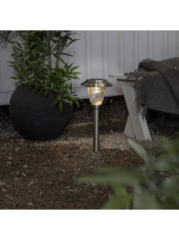 LED Solar-Pollerleuchte ,Barcelona, Edelstahl, Dämmerungssensor, warm
