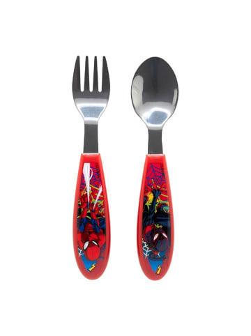 Spiderman Kinderbesteck Set 2-teilig – Löffel & Gabel mit Motivgriffen in Rot