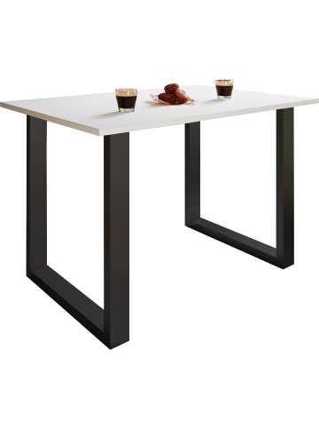 Premium Holz Esstisch Küchentisch Xona U 140x50 in Schwarz / Weiß