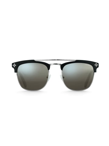 Sonnenbrille James Trapez Kreuz Verspiegelt in schwarz, grau