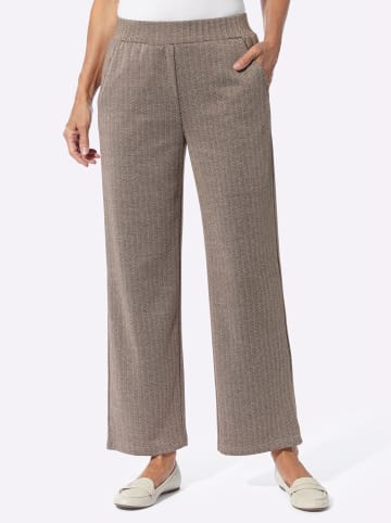 Jersey-Hose in beige-schoko-gemustert