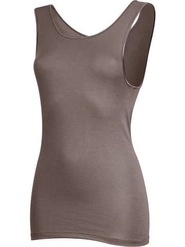 Feinripp Unterhemd in taupe