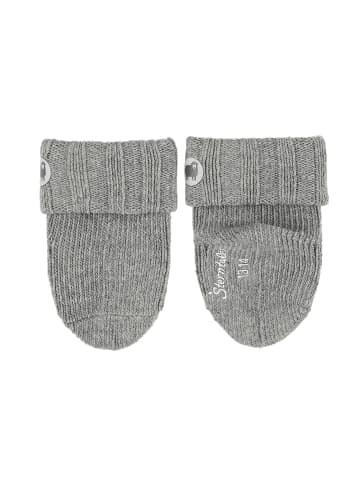 Baby Socken Wolle in silber mel.