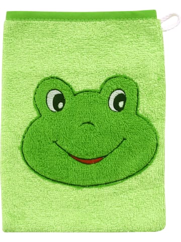 Frottier Kinder-Waschhandschuh in grün