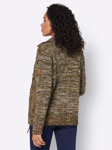 Strickjacke in braun-meliert