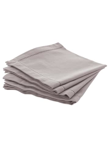 CHAMBRAY Baumwollservietten - grau, 4 Stück in Grau, 40 x 40 cm