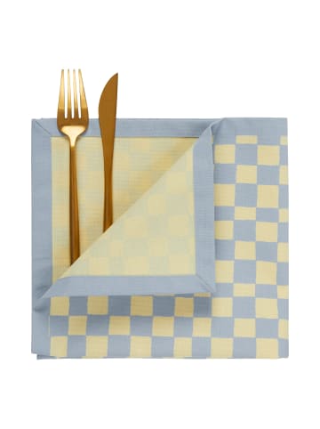 Butlers Serviette CHECKER STYLE 6er-Set in Hellblau
