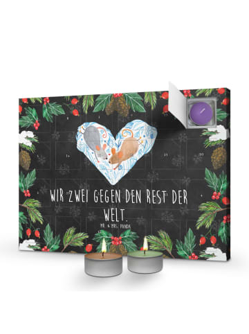 Adventskalender Mäuse Herz mit Spruch in Kreidetafel