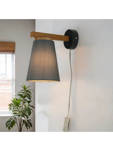 Wandlampe (B)22 x (H)22 cm in Holz Grau