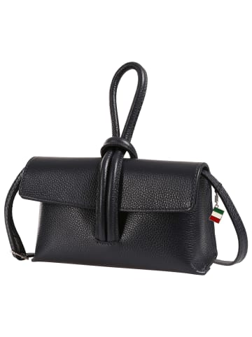 Florence Abendtasche, Umhängetasche Leder dunkelblau ca. 23cm