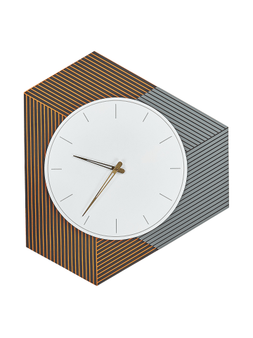 Wanduhr SAILON in Weiß/Orange/Grau - (W) 52 x (H) 60 x (L) 1 cm