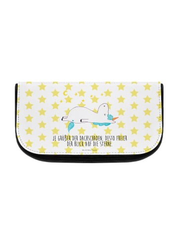 Kosmetiktasche Einhorn Sternenhimmel mit Spruch in Weiß