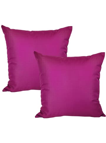 2er Set Outdoor Kissenhülle 60x60cm Uni in Beere