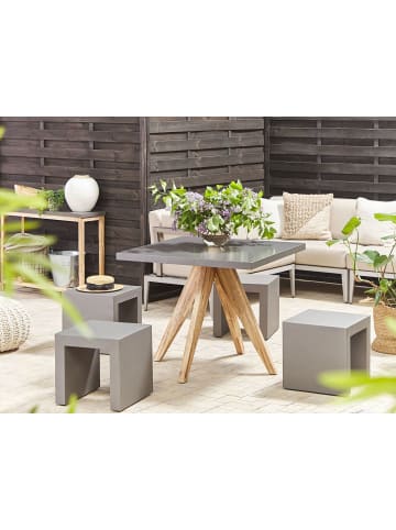 5-tlg Gartentisch Set OLBIA/TARANTO in Grau/Braun