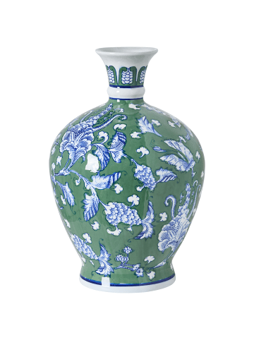 Blumenvase VALLADOLID in Grün/Blau/Weiß - (W) 20 x (H) 36 x (L) 20 cm