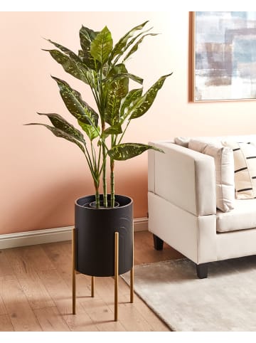 Indoor Blumentopf SEROTINA in Schwarz/Gold - (W) 32 x (H) 58 x (L) 32 cm