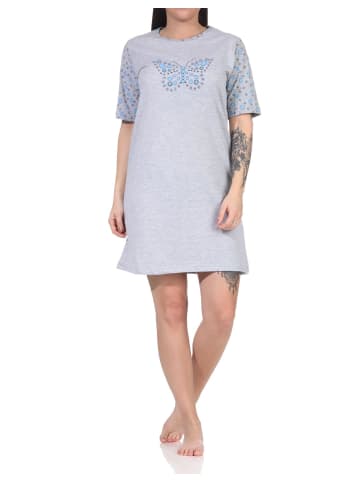 kurzarm Nachthemd Schmetterling - 66374 in blau