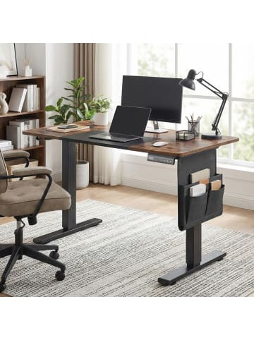 Schreibtisch Balok in Braun-Schwarz - (B)140 x (H)(72-120) x (T)60 cm