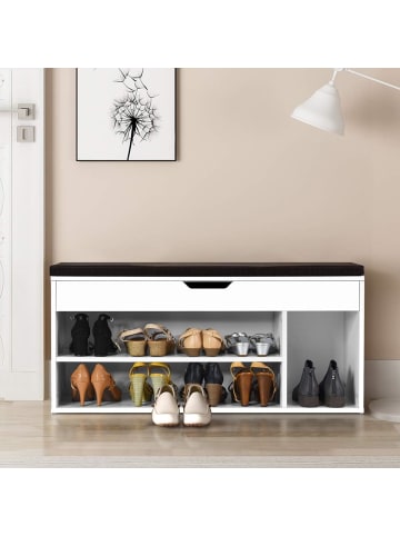 Schuhbank mit Sitzfläche in Weiß