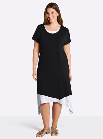 Jersey-Kleid in schwarz-weiß