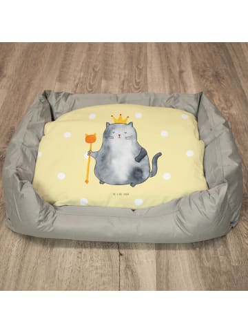 Katzenbett Katze König ohne Spruch in Gelb Pastell