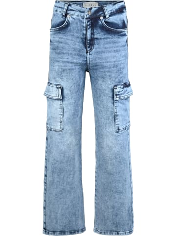 Wide Leg Cargojeans slim fit in medium blue