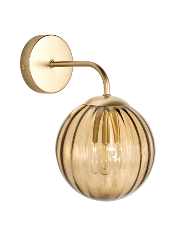 Wandleuchte BOOMI in Braun/Gold - (W) 15 x (H) 28 x (L) 22 cm
