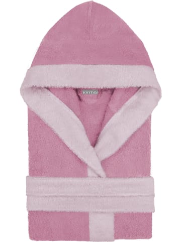 Kinder Bademantel aus Bio-Baumwolle Elounda in Rosa