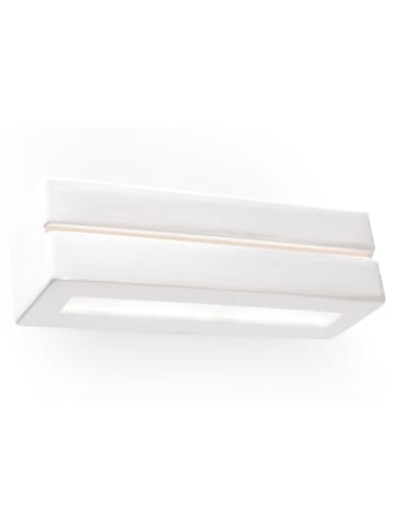 Wandleuchte VEGA LINE in Keramik weiss rechteck Licht auf und ab E27 NICE LAMPS