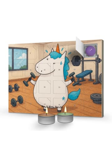 Adventskalender Einhorn Fitness Design ohne Spruch in Weiß