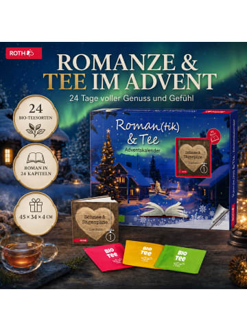 Adventskalender Romantik und Tee mit Buch in Blau
