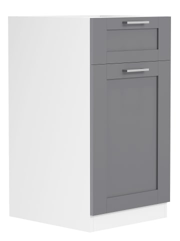 Küchenschrank 40 cm Unterschrank Schublade Colura in Weiß / Anthrazit