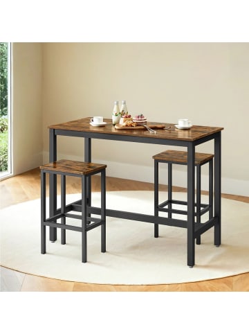 Bartisch-Set Barnet in Braun-Schwarz - (B)120 x (H)90 x (T)60 cm
