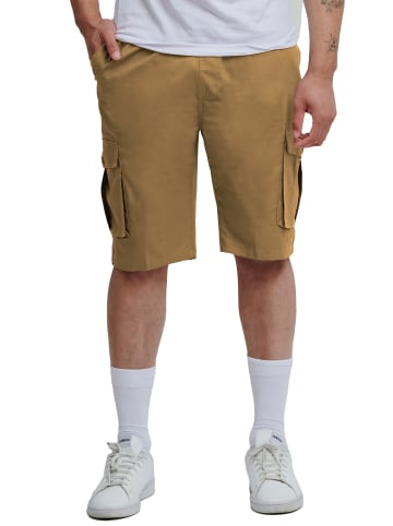 Cargo Bermuda Shorts Kurze Freizeit Hose mit Tunnelzug in Hellbraun