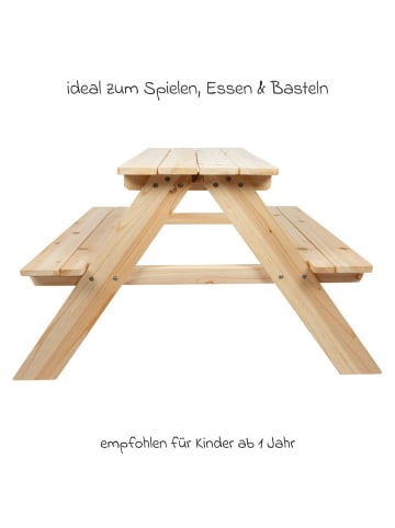 Picknicktisch für Kinder aus Vollholz in brown