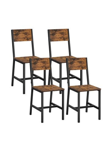 4er-Set: Esszimmerstuhl Barnet in Braun-Schwarz - (B)46.6 x (H)87.1 x (T)36 cm