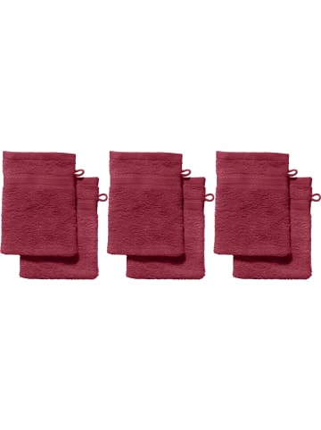 Frottier Waschhandschuh 6er-Pack Chicago in weinrot