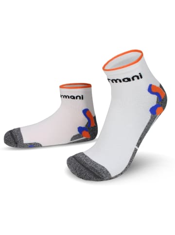 2 Paar Kurzschaft-Sportsocken in Weiß/Orange